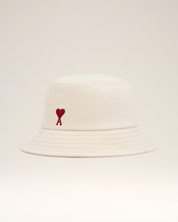 Beige Cotton Ami de Coeur Embroidery Bucket Hat