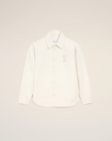 White Cotton Knitted Ami De Coeur Overshirt
