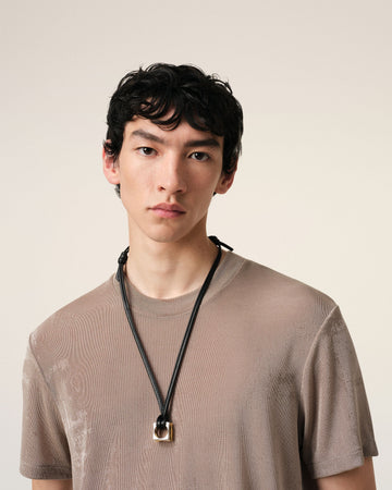 Gold Brass Dune Square Necklace