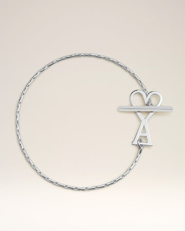 Silver Brass Ami De Coeur Chain Bracelet