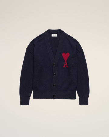 Blue Wool Red Ami de Coeur Cardigan