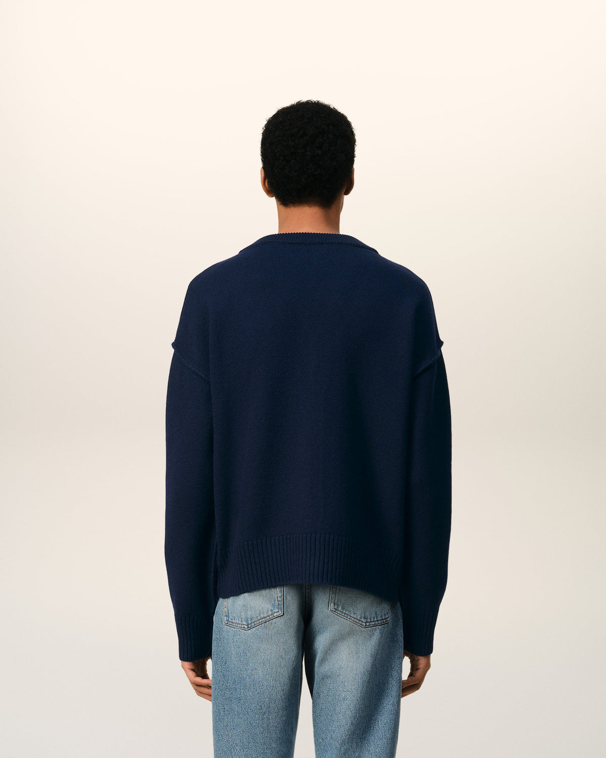 Blue Wool Red Ami de Coeur Cardigan