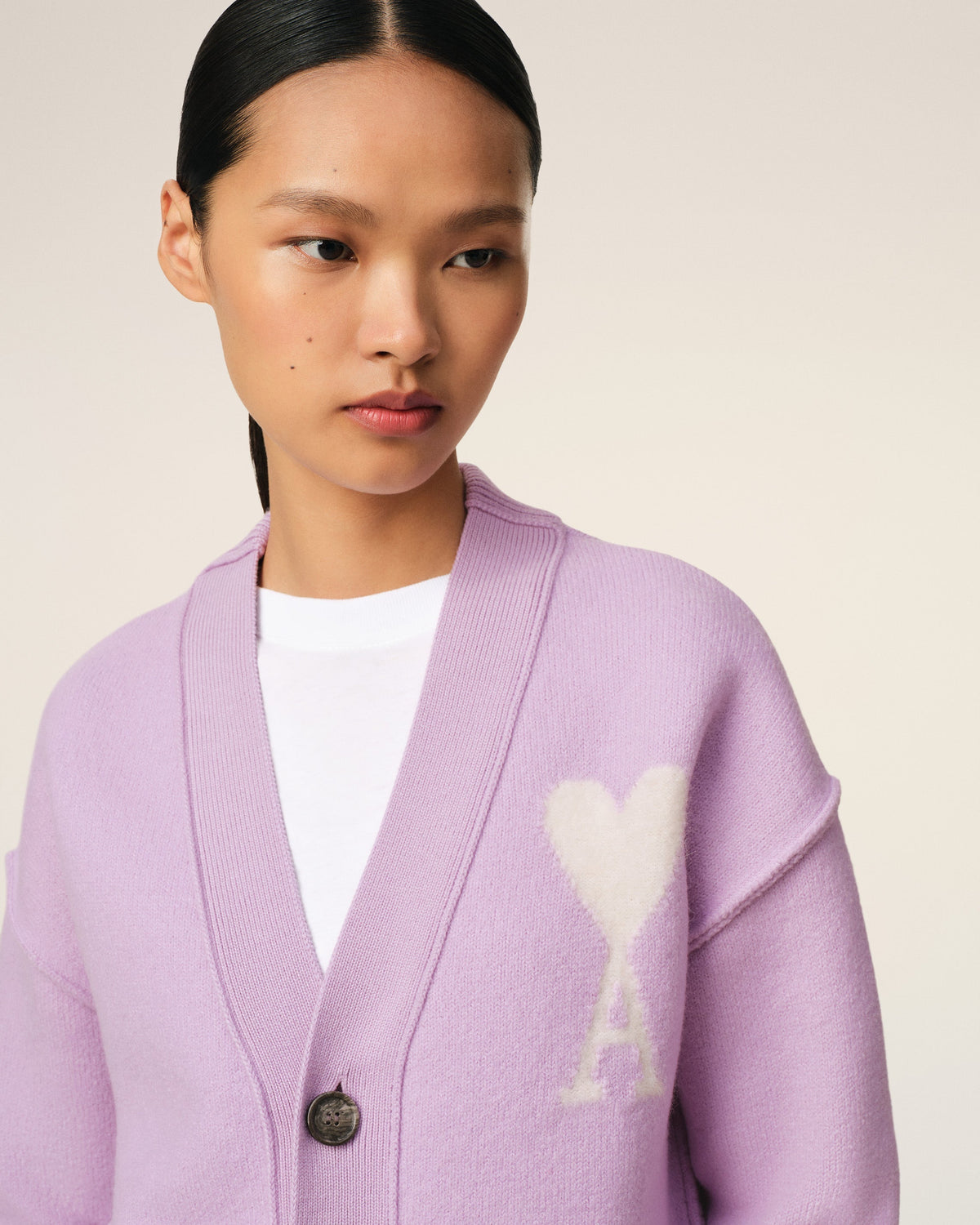 Purple Wool Ami de Coeur Cardigan