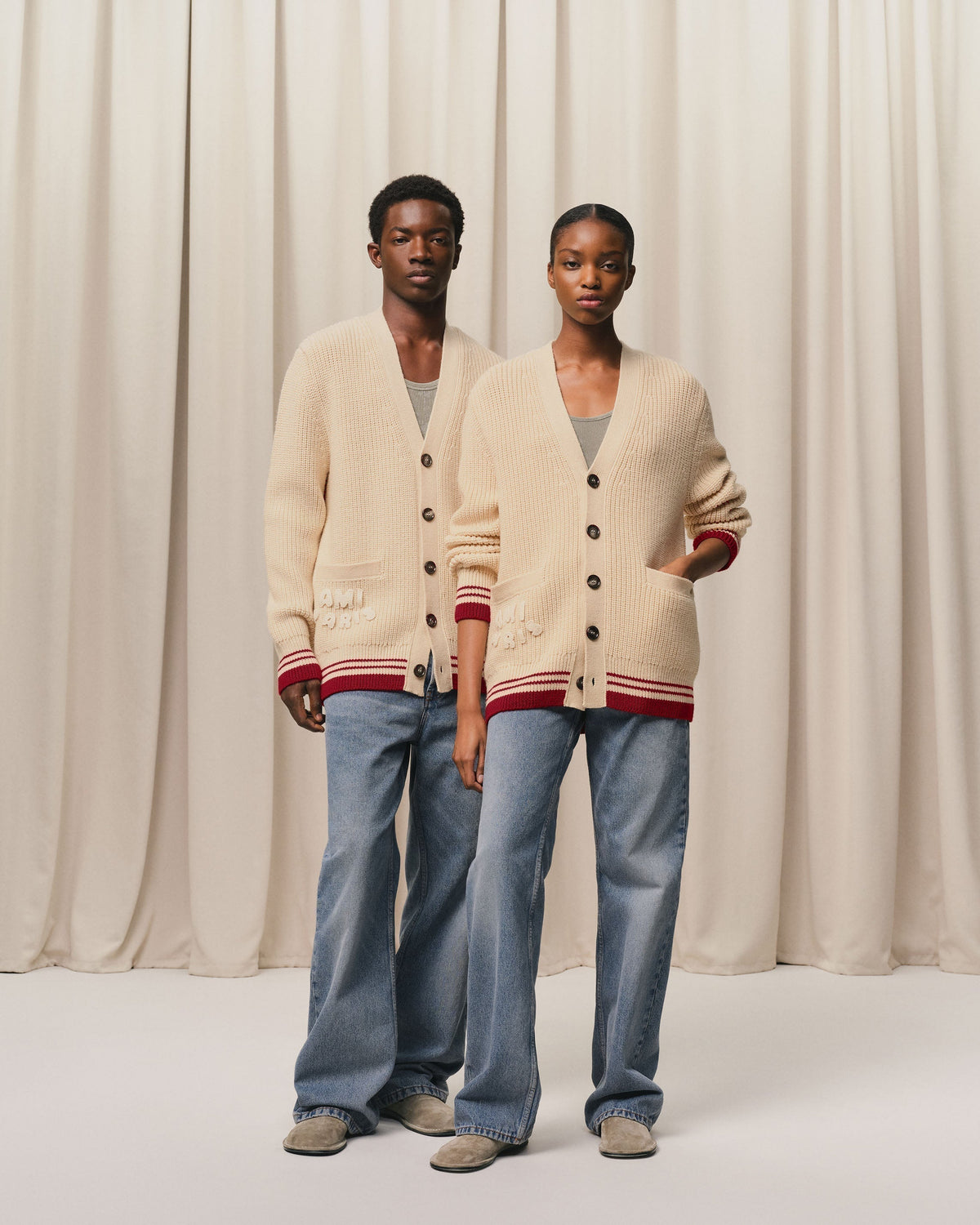 Beige Wool Ribbed Sweater