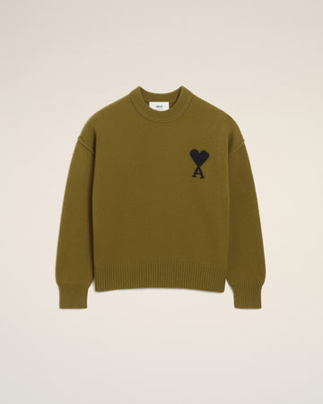 Green Wool Ami De Coeur Crewneck Sweater