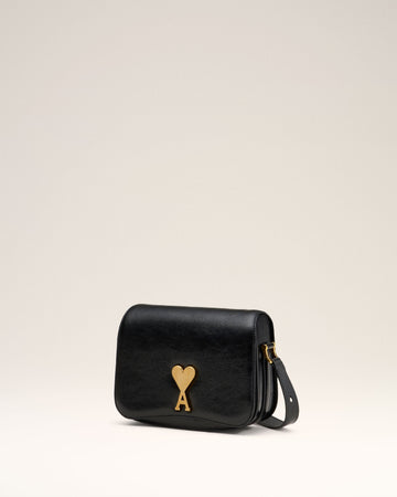 Black Leather Paris Paris  Bag