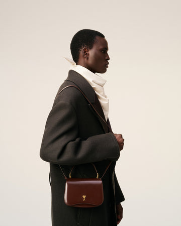 Burgundy Glazed Leather Handle Paris Paris Bag