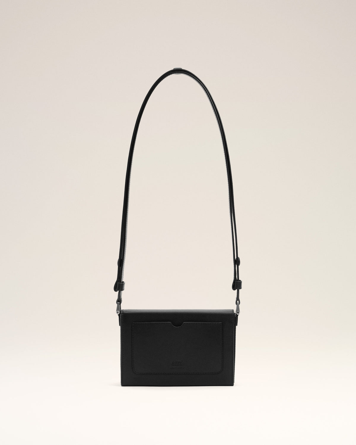 Black Smooth Leather Ami De Coeur Lunch Box Bag