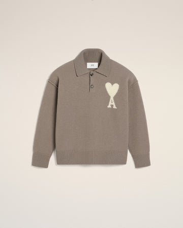 Taupe Wool Ami de Coeur Polo