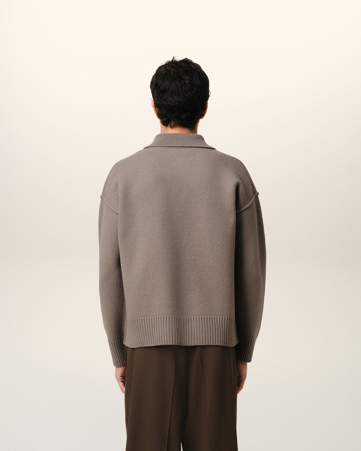 Taupe Wool Ami de Coeur Polo