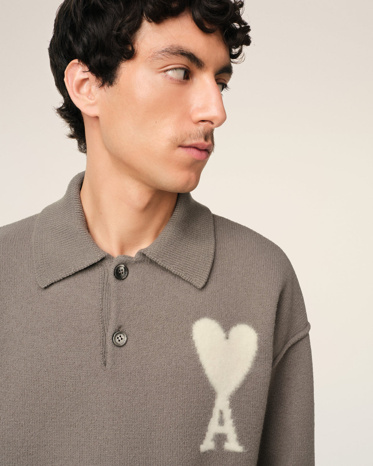 Taupe Wool Ami de Coeur Polo