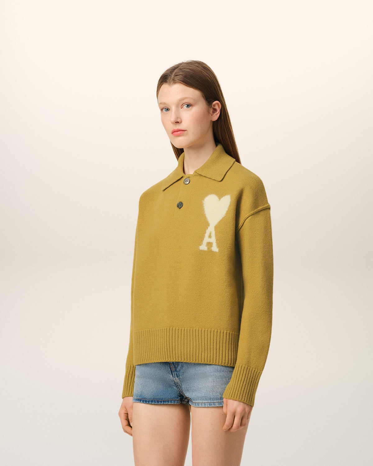 Mustard Wool Ami de Coeur Polo