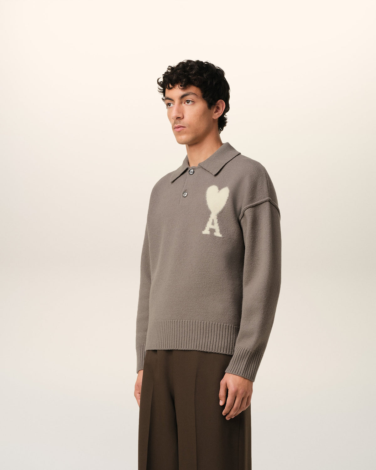 Taupe Wool Ami de Coeur Polo