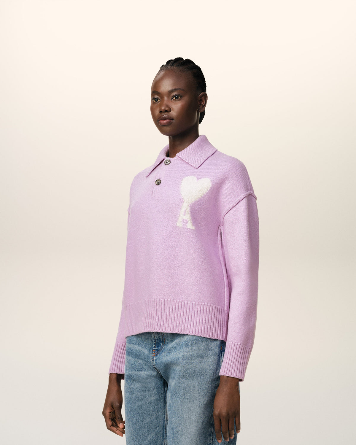 Purple Wool Ami de Coeur Polo
