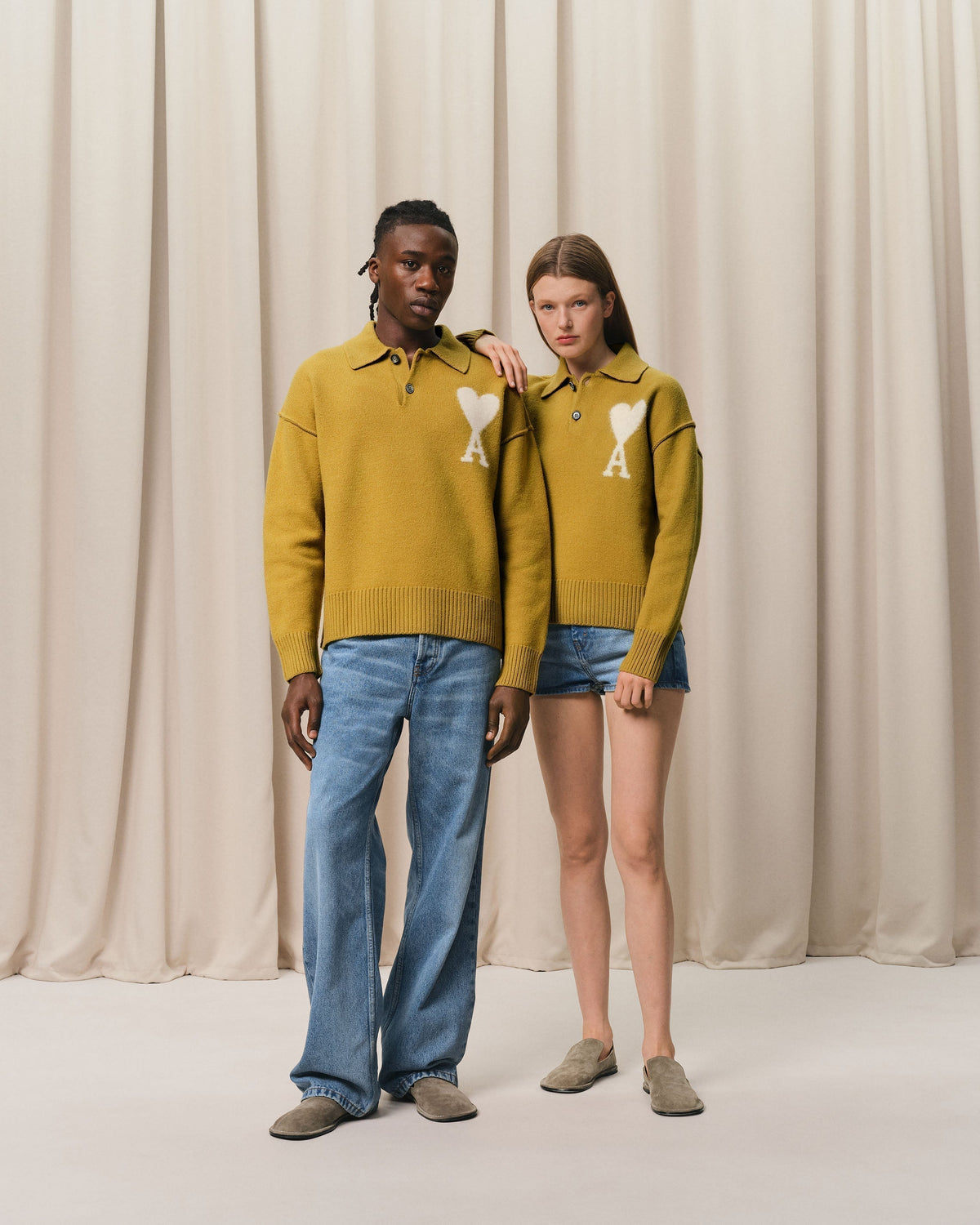 Mustard Wool Ami de Coeur Polo
