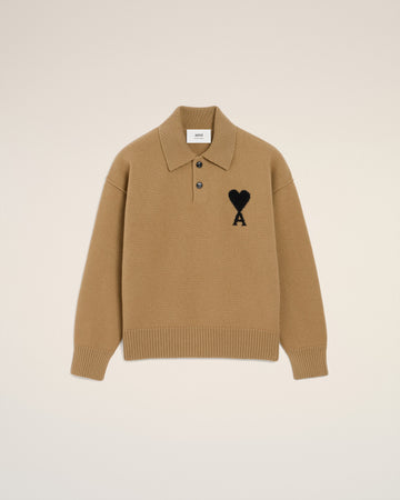 Brown Wool Ami De Coeur Polo