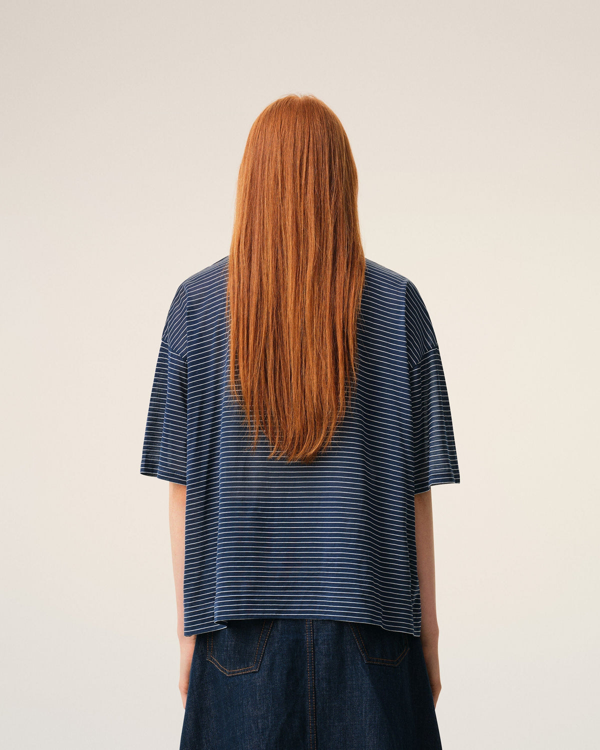 Blue Cotton Striped Ami De Coeur Polo