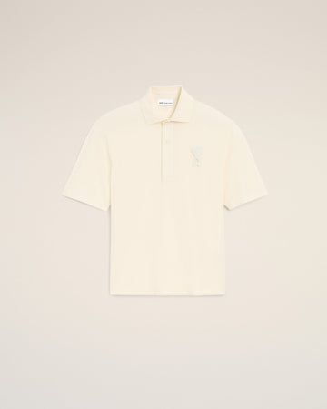 White Cotton Ami De Coeur Knitted Patch Polo