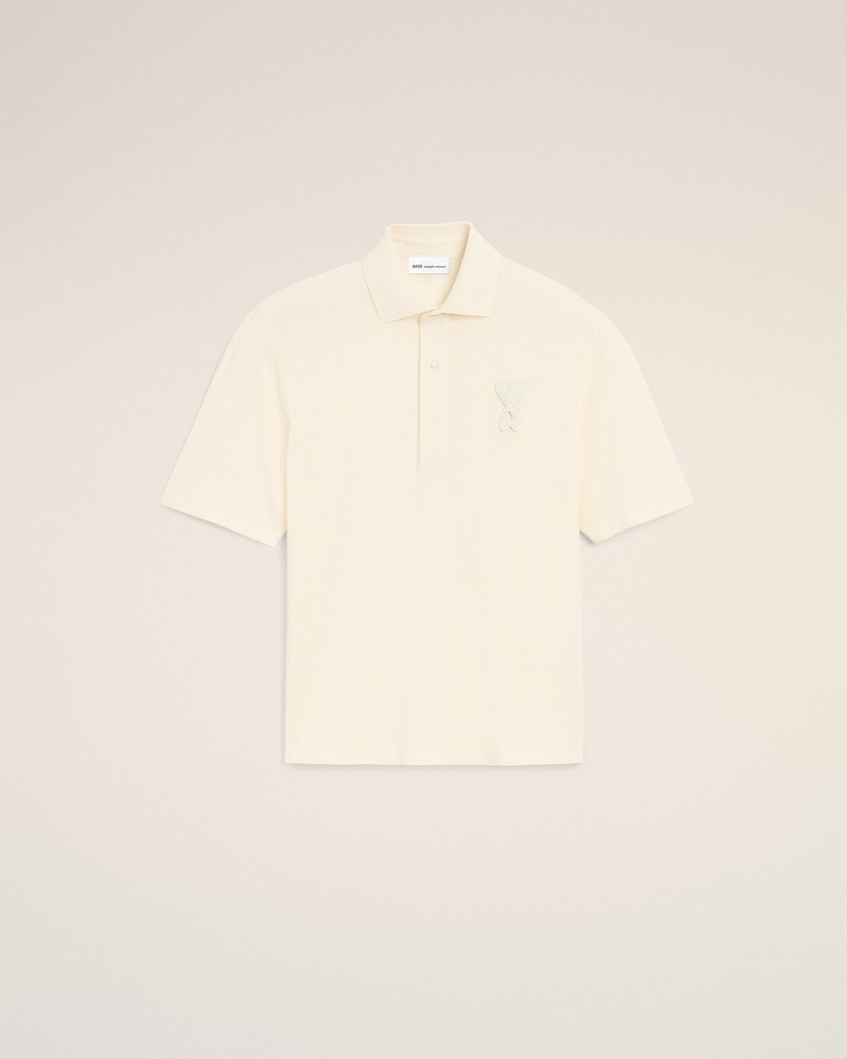 White Cotton Ami De Coeur Knitted Patch Polo
