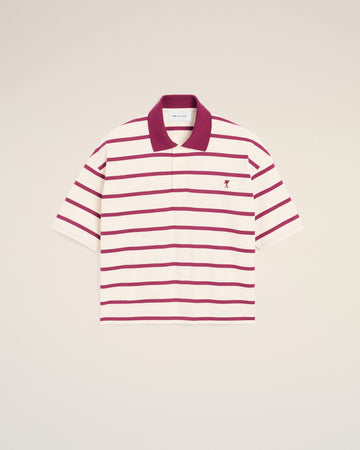 White cotton polo with Ami de Coeur arrow