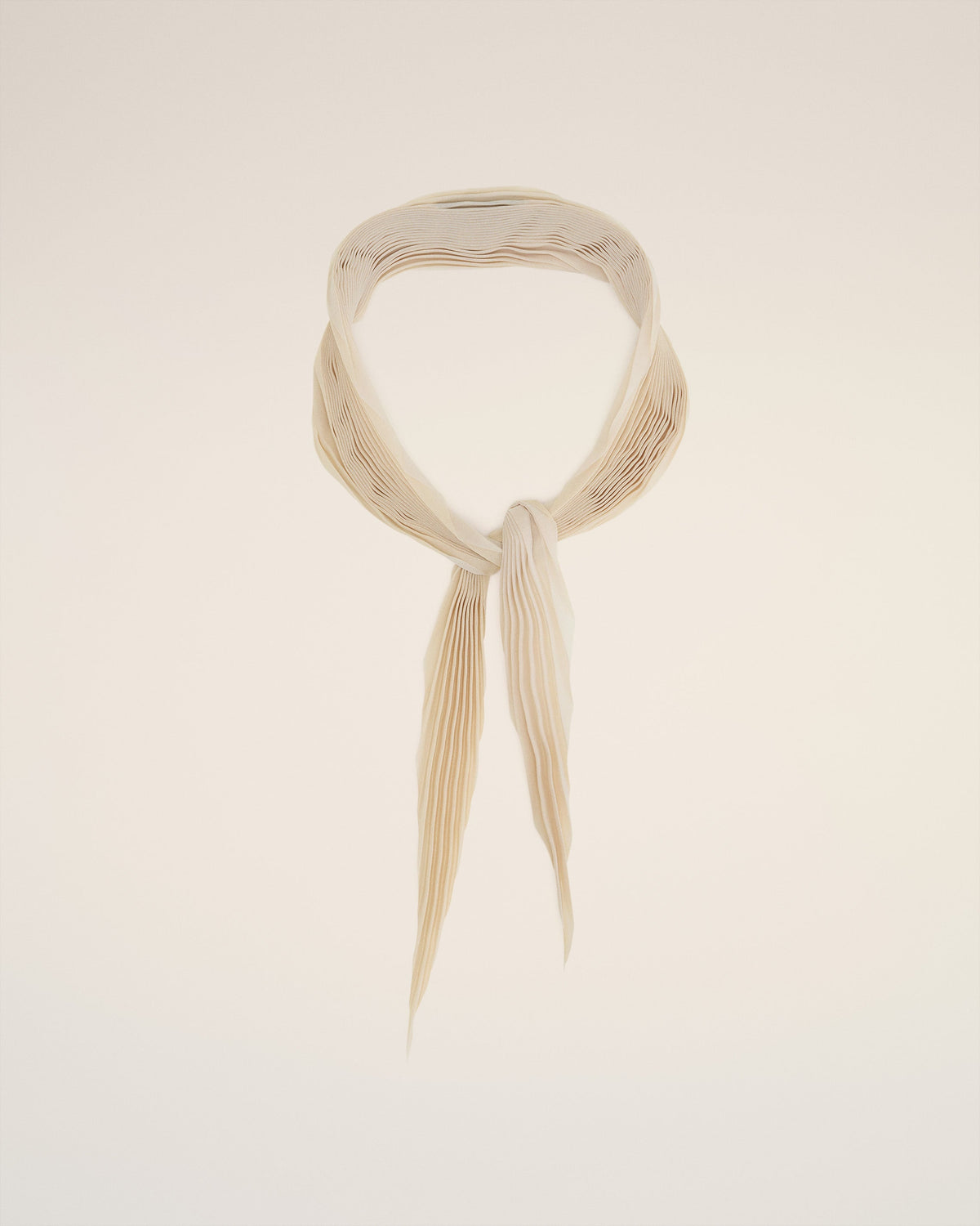 Beige Pleated Diamond Shaped Scarf