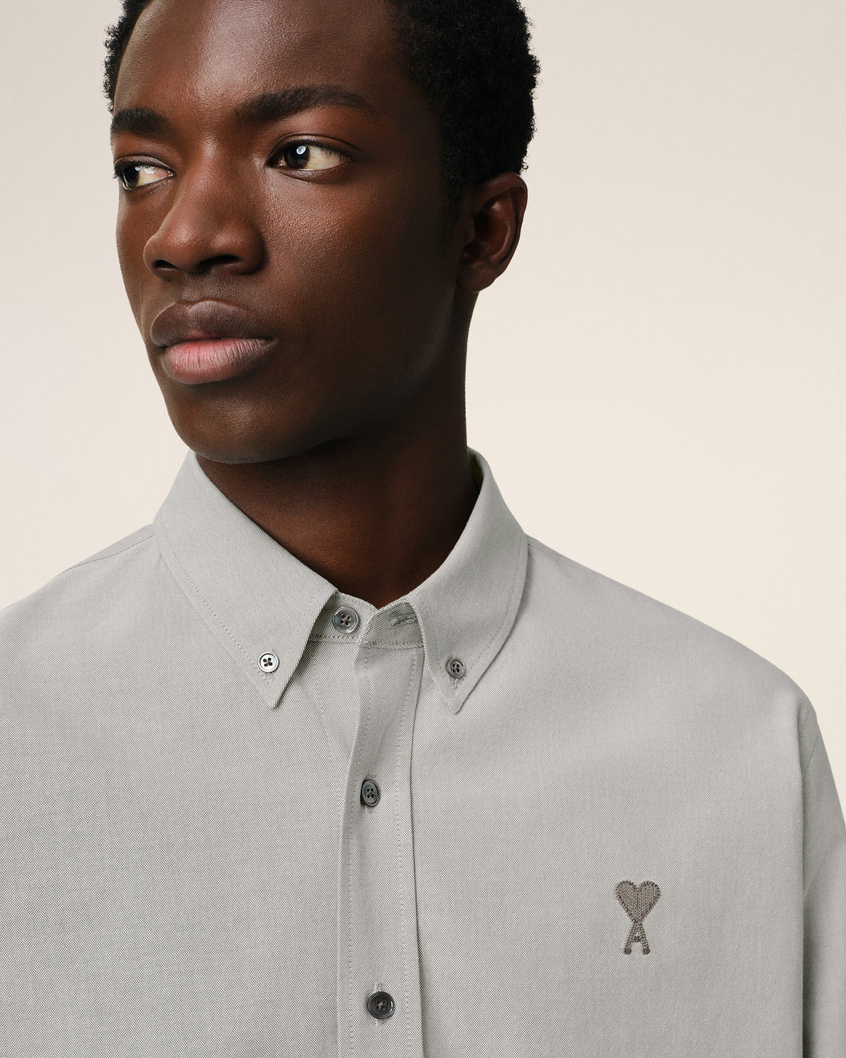 Grey Cotton Button-Down Ami de Cœur Shirt
