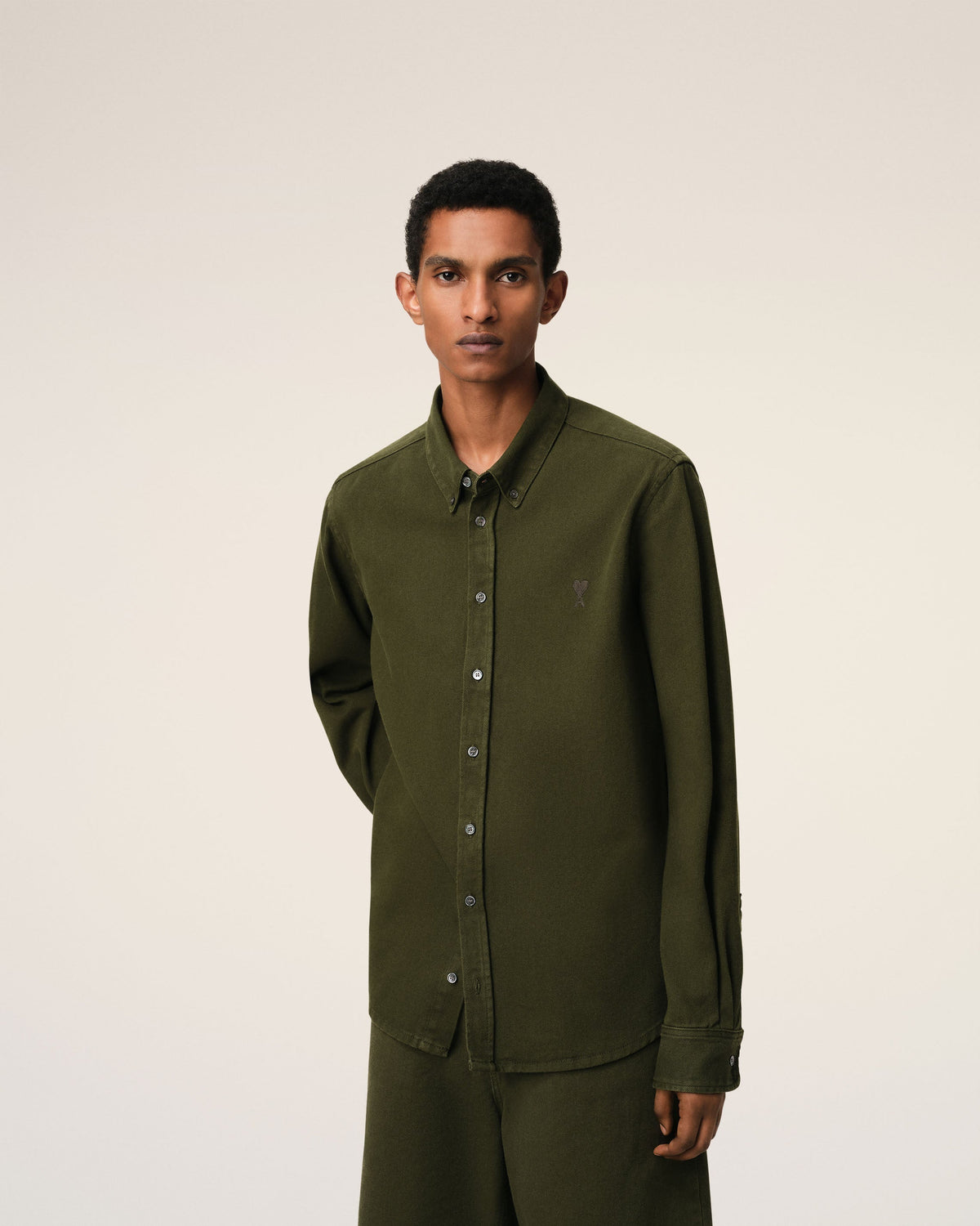 Green Cotton Button-Down Ami de Coeur Shirt