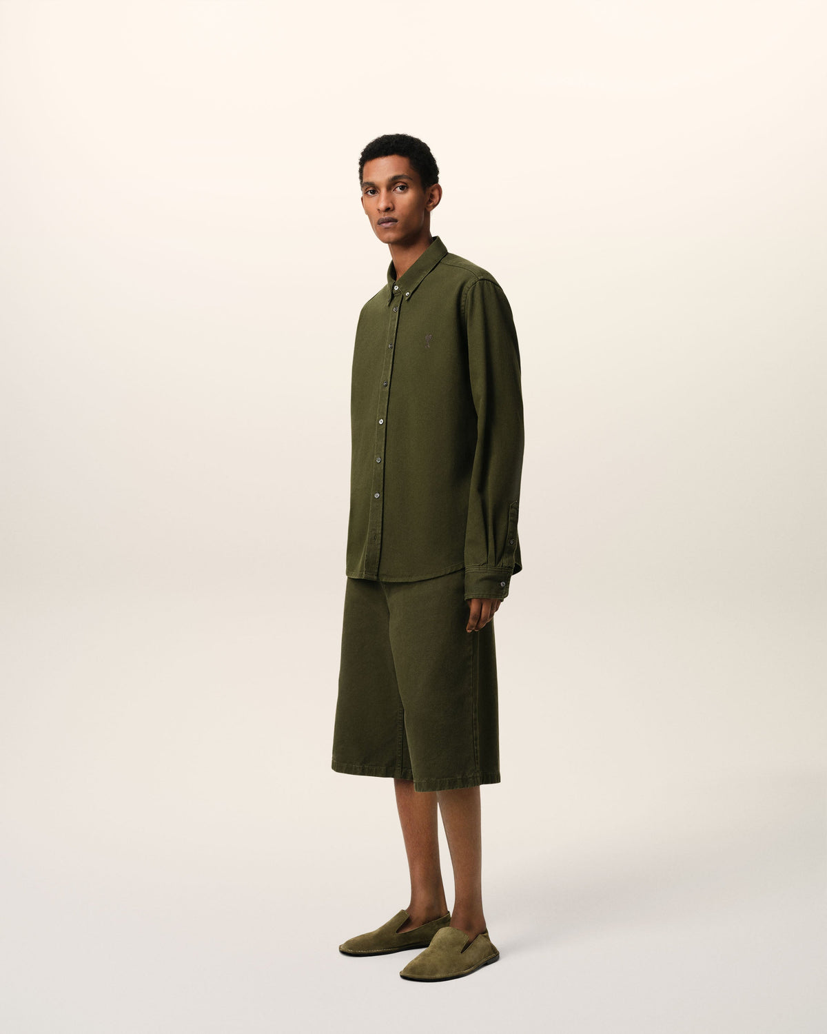 Green Cotton Button-Down Ami de Coeur Shirt