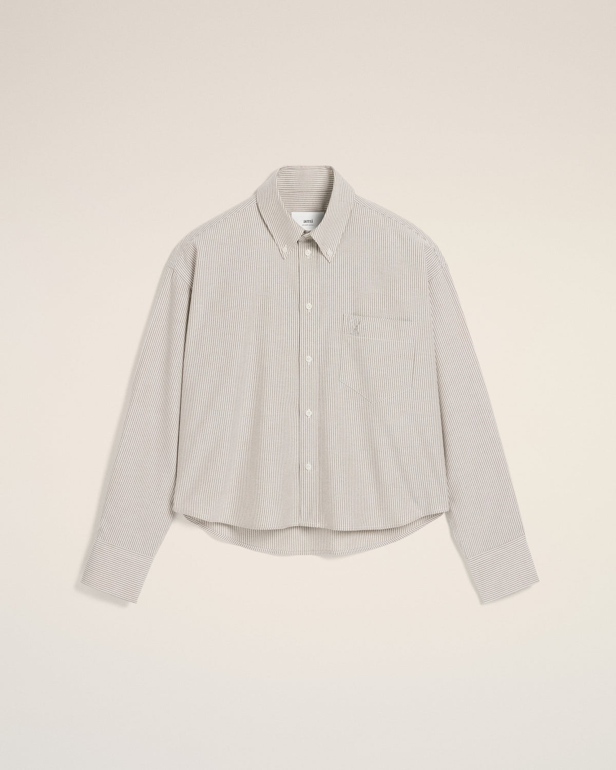 Green Cotton Cropped Oversized Shirt