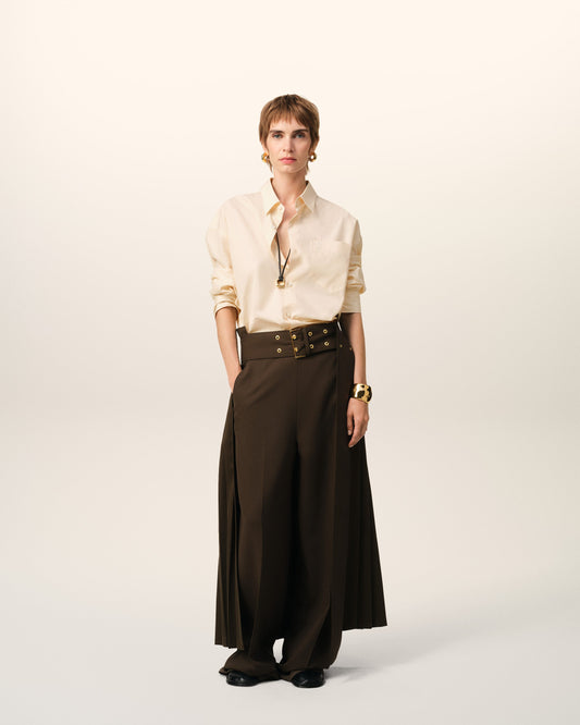 Beige Cotton Ami de Coeur Boxy Shirt