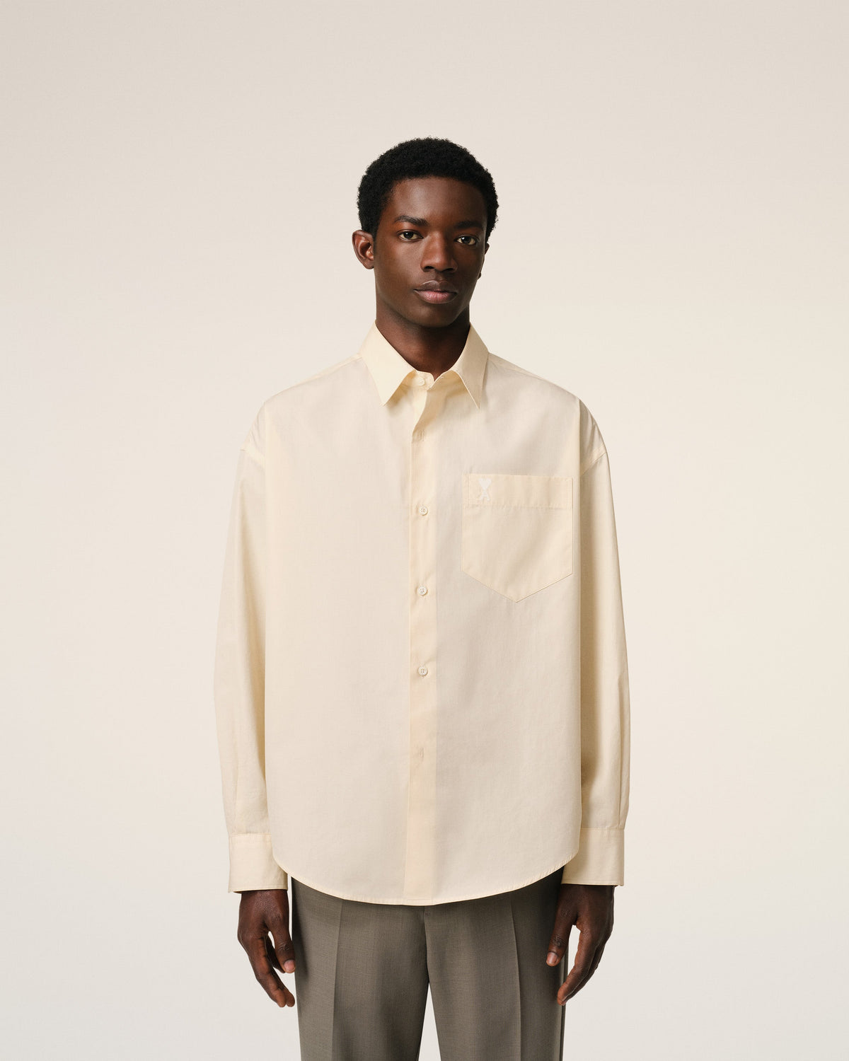 Beige Cotton Ami de Coeur Boxy Shirt