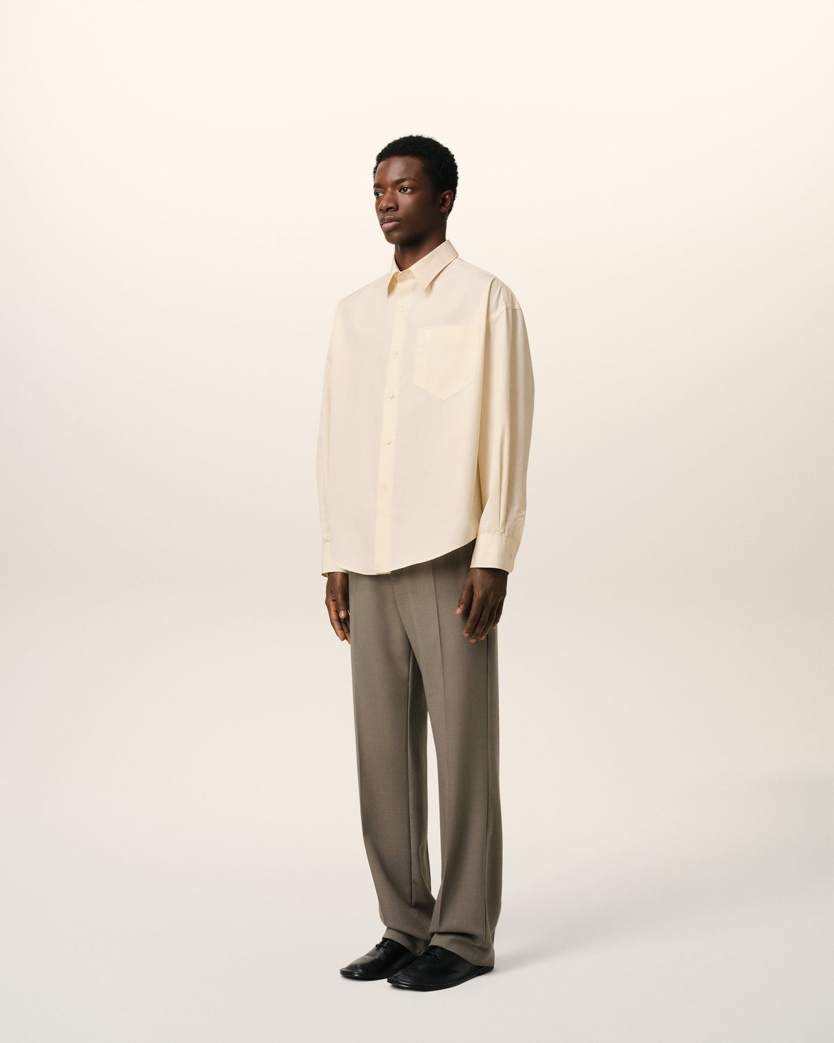 Beige Cotton Ami de Coeur Boxy Shirt