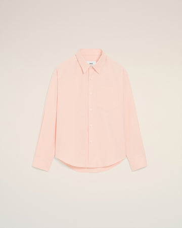 Pink Cotton Embossed Ami De Coeur Boxy Shirt