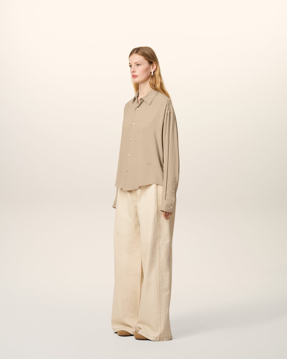 Beige Ami Boxy Shirt