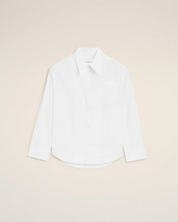White Cotton Sharp Collar Ami De Coeur Wide Shirt