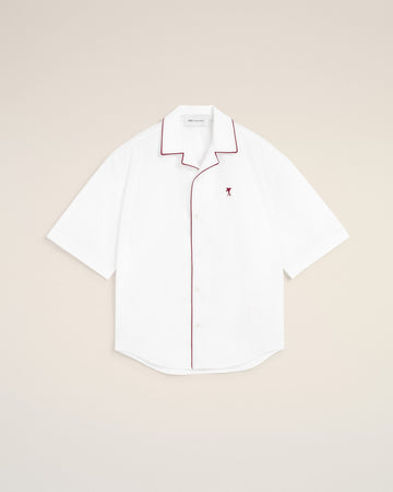White cotton short-sleeve shirt with Ami de Coeur arrow