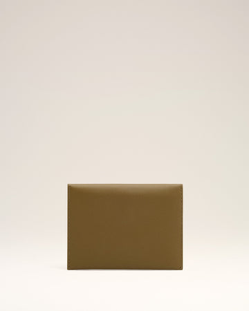 Khaki Leather Carrousel Folded Card Holder