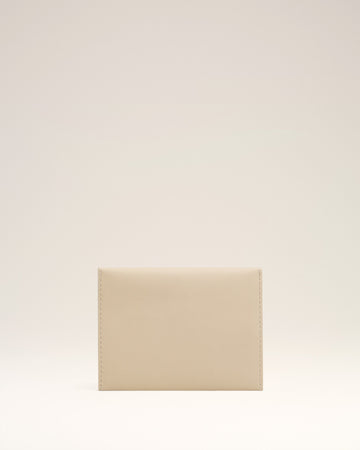 Beige Leather Carrousel Folded Card Holder