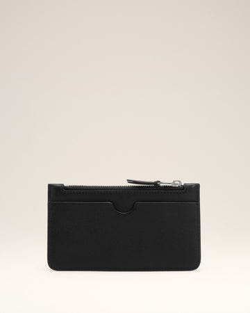 Black Smooth Leather Ami De Coeur Zipped Card Holder