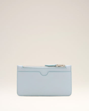 Blue Smooth Leather Ami De Coeur Zipped Card Holder