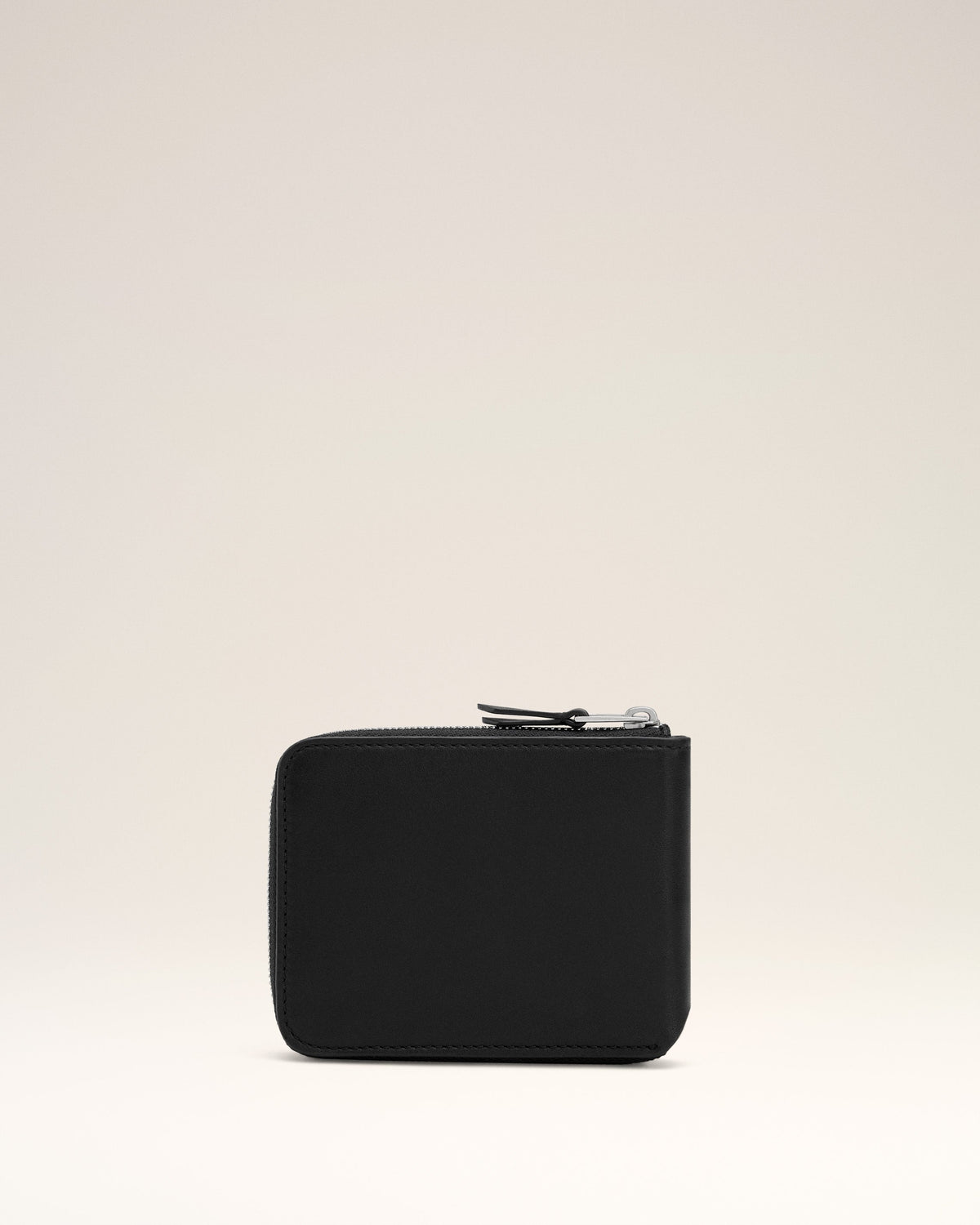 Black Smooth Leather Ami De Coeur Compact Wallet
