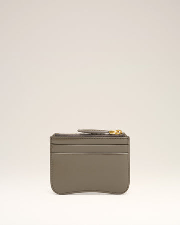 Grey Glazed Leather Paris Paris Zipped Card Holder