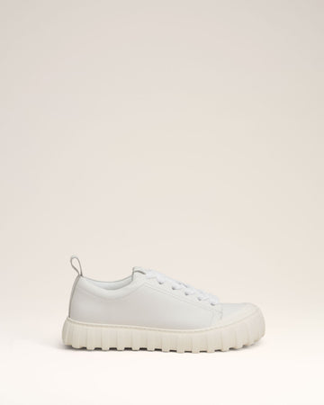 White Leather Low Top Tempo Sneakers