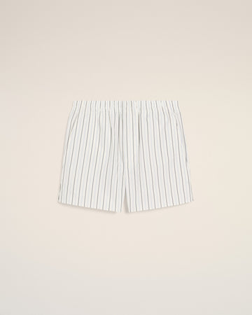 White And Blue Cotton Elasticated Short
