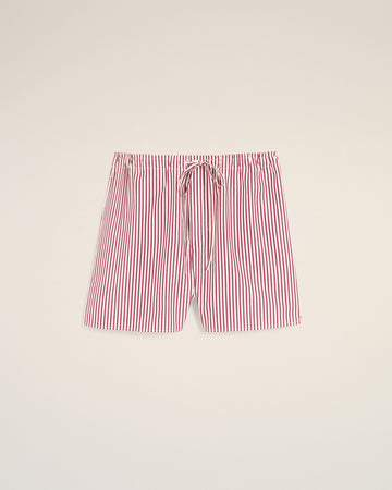Red striped cotton shorts with Ami de Coeur arrow