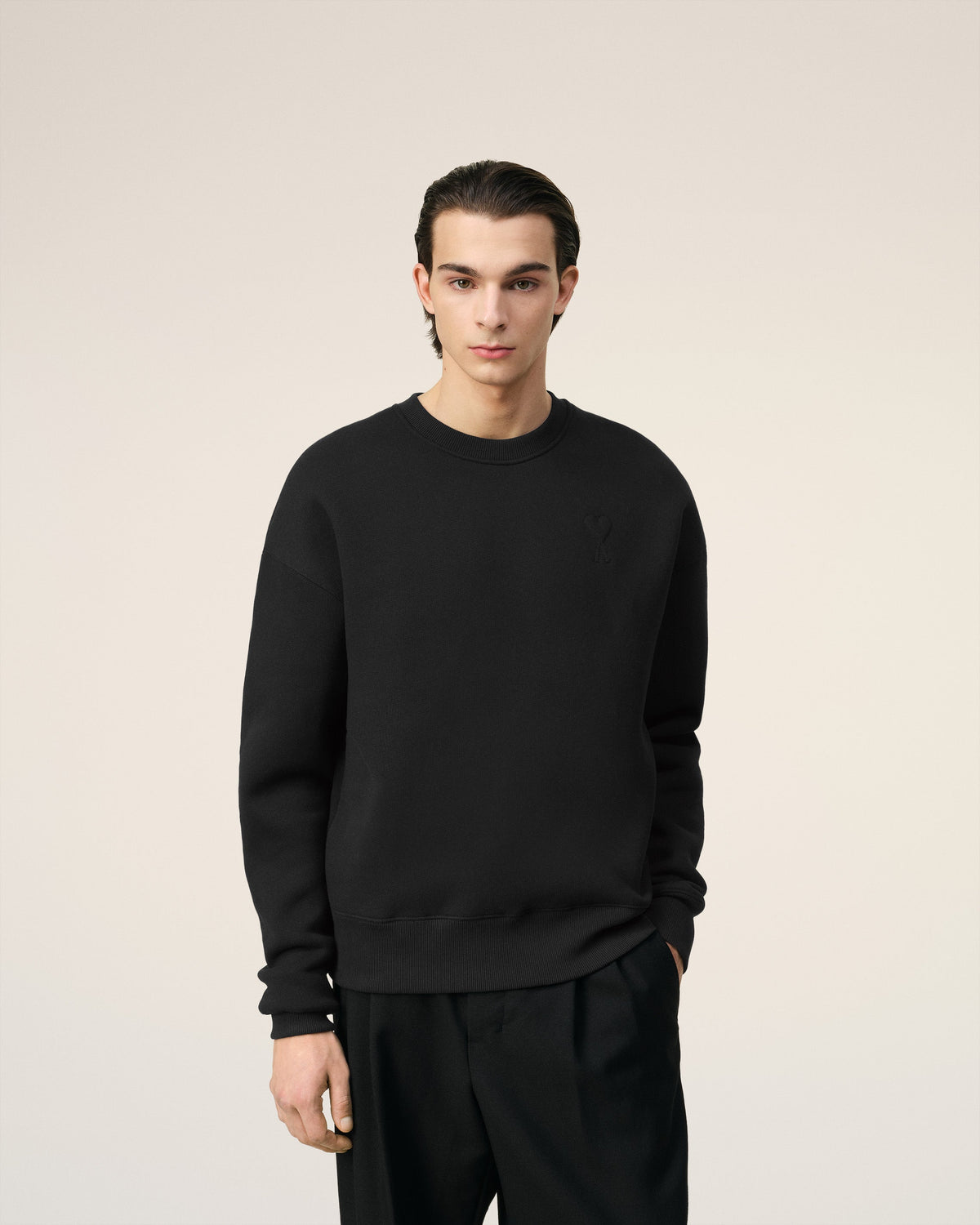 Black Cotton Ami de Coeur Sweatshirt