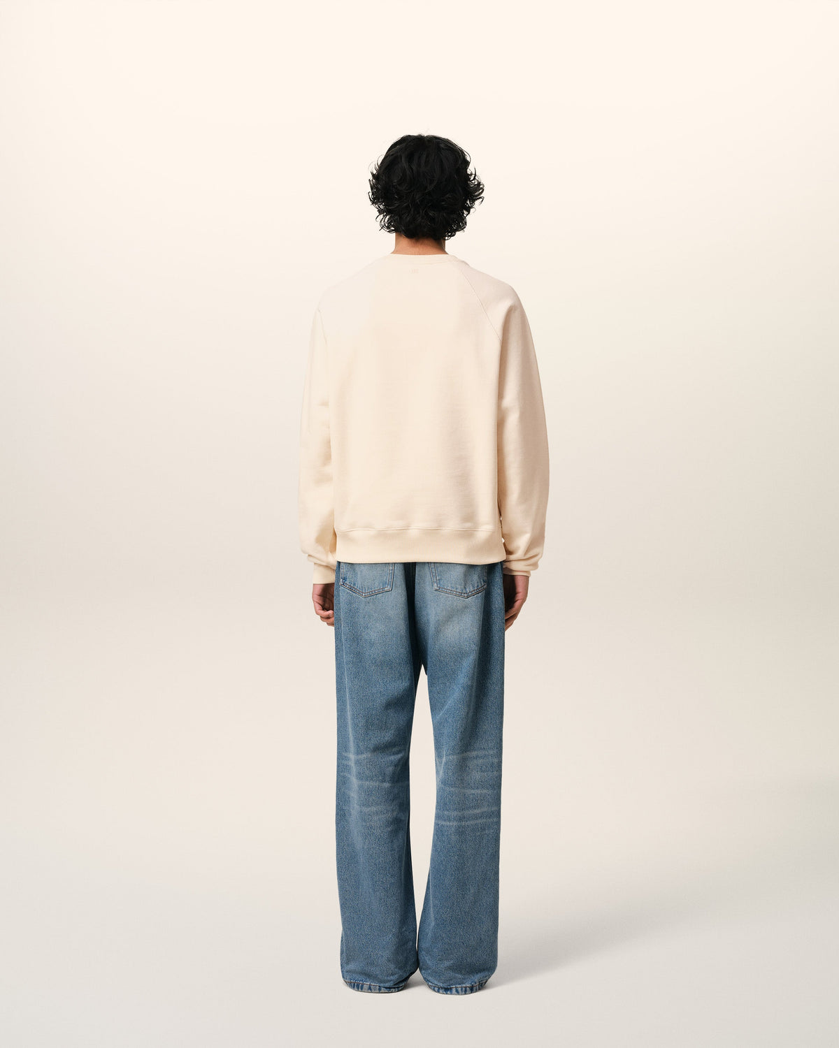 Beige Cotton Ami de Coeur Patch Sweatshirt