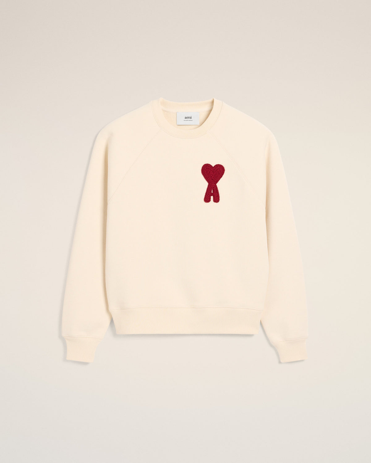 Beige Cotton Ami de Coeur Patch Sweatshirt