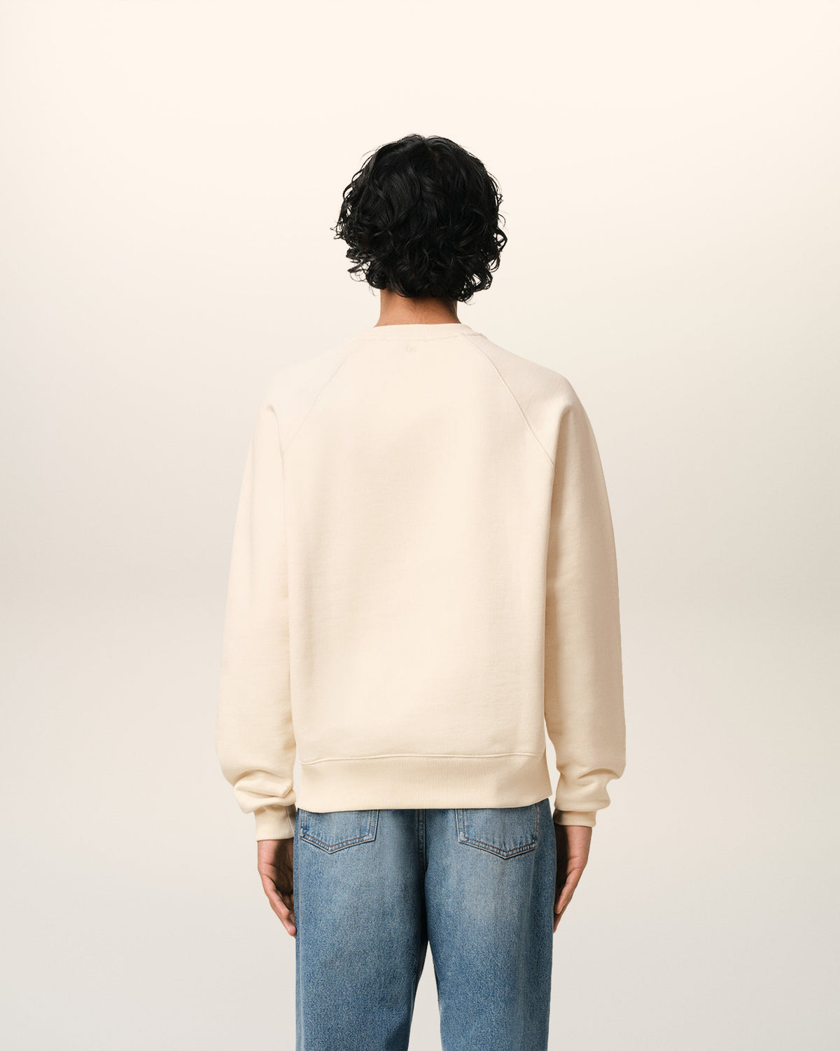 Beige Cotton Ami de Coeur Patch Sweatshirt