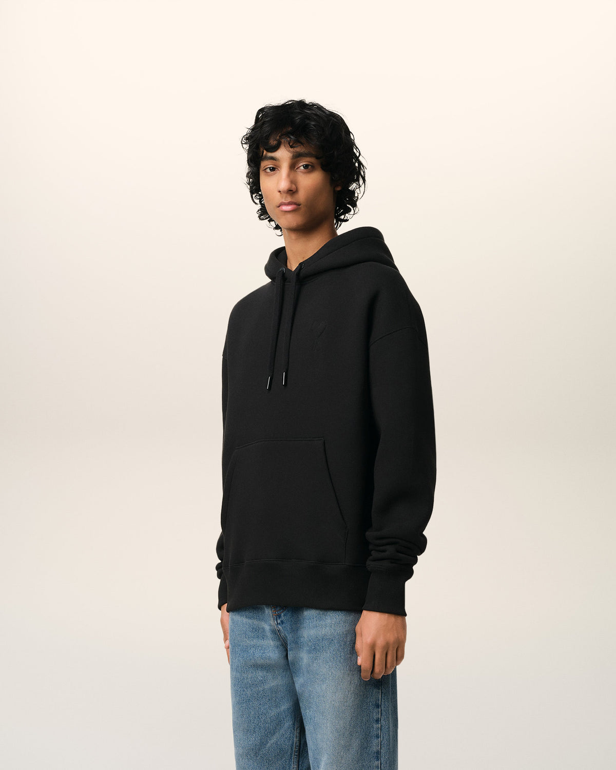 Black Cotton Ami de Coeur Hoodie